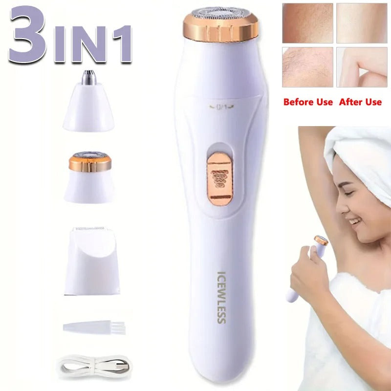 Electric Hair Trimmers for Women Waterproof Razor Painless Private Body Hair Removal