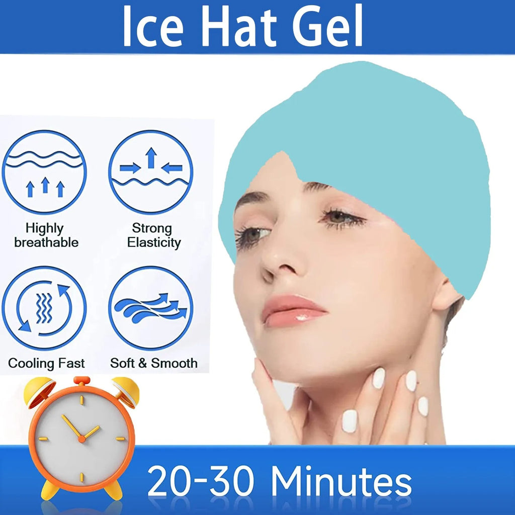 Ice Hat Gel Headache Migraine Relief Hat Cold Compress Therapy Cap For Tension Sinus Stress