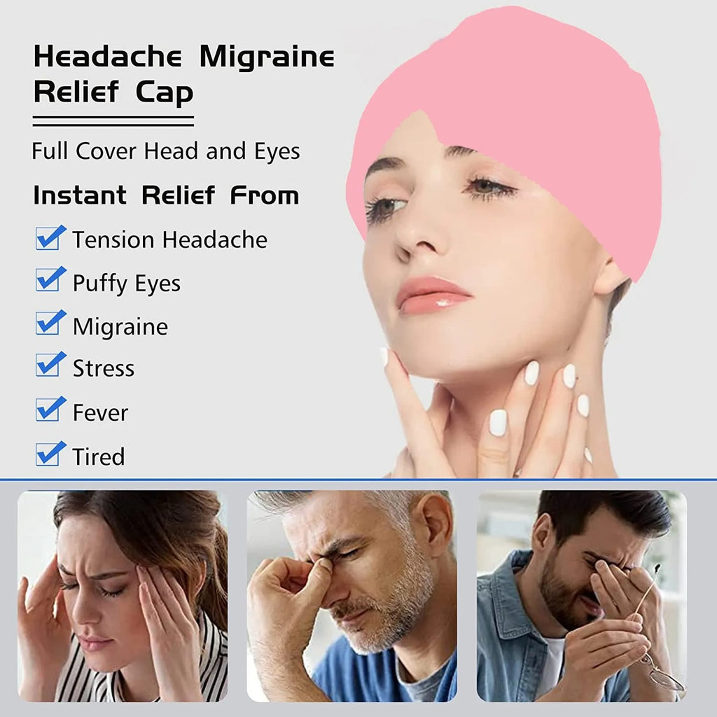 Ice Hat Gel Headache Migraine Relief Hat Cold Compress Therapy Cap For Tension Sinus Stress