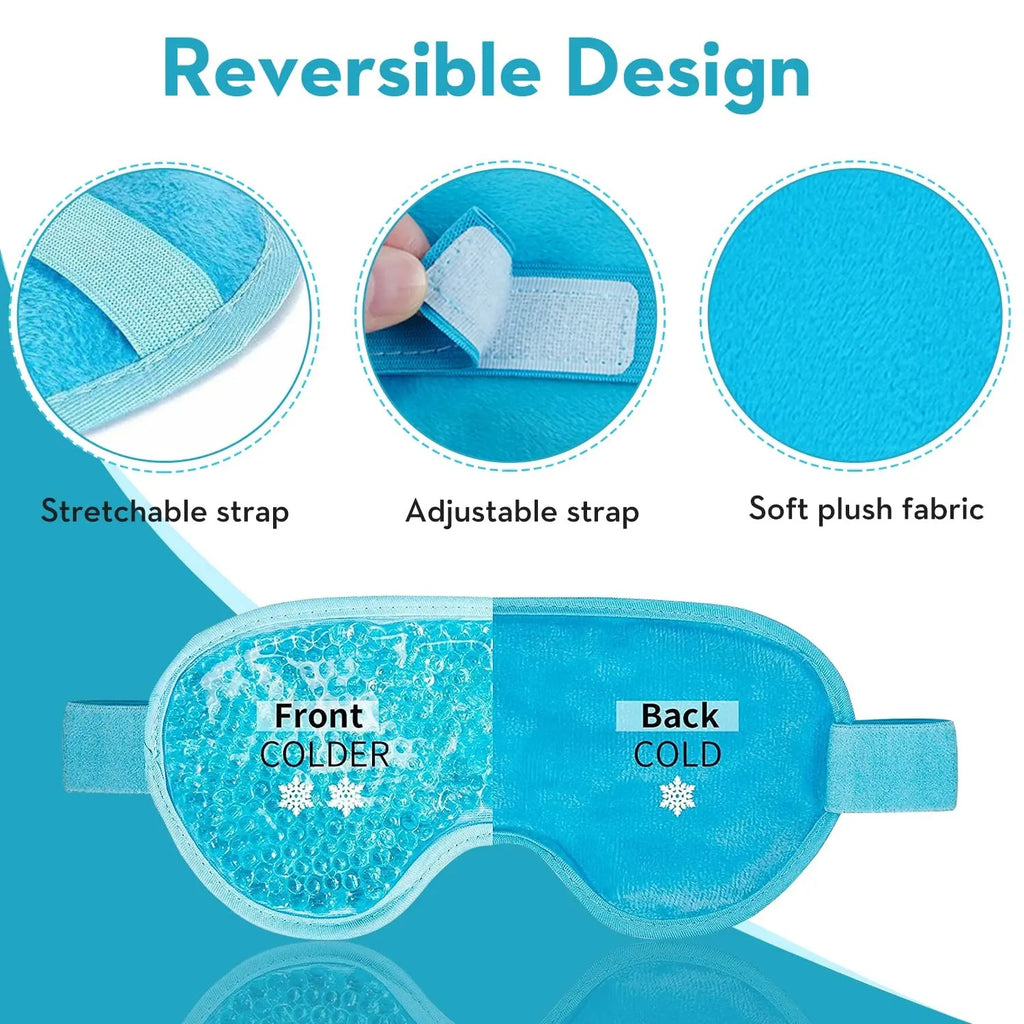Reusable Gel Cooling Eye Mask for Puffy Eyes, Migraine Relief, and Eye Fatigue