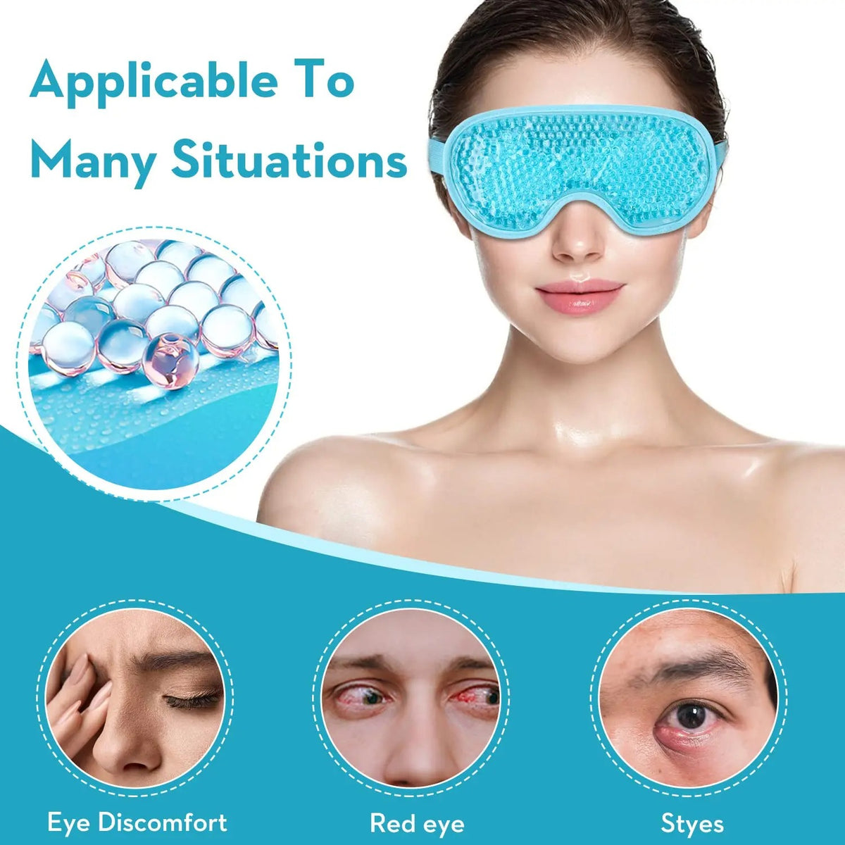 Reusable Gel Cooling Eye Mask for Puffy Eyes, Migraine Relief, and Eye Fatigue