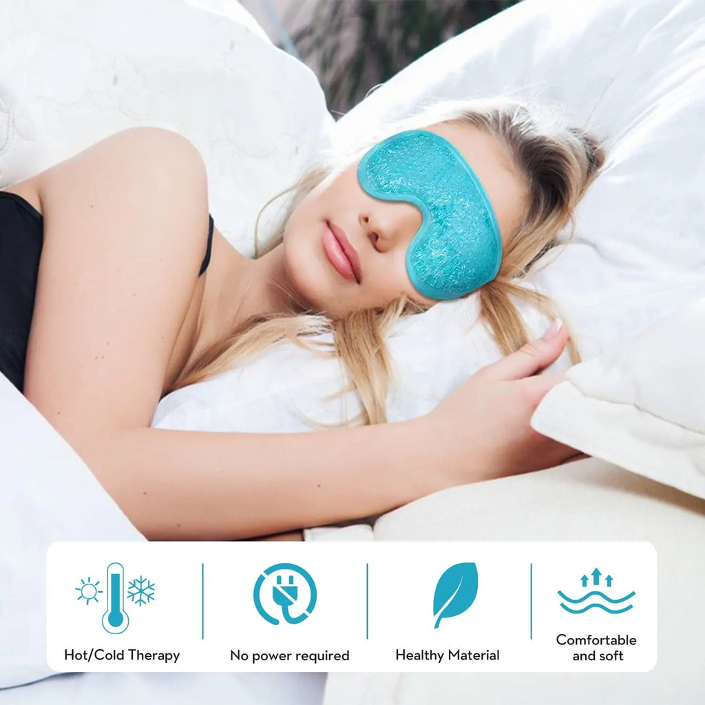 Reusable Gel Cooling Eye Mask for Puffy Eyes, Migraine Relief, and Eye Fatigue