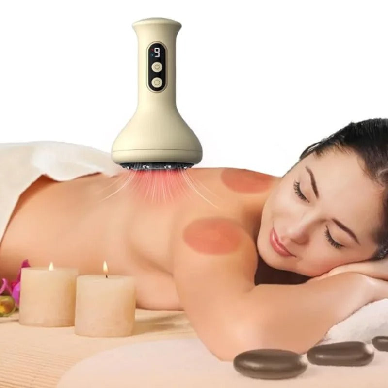 2 in 1 Handheld Gua Sha & Cupping Massager - Nine Modes Electric Vacuum Suction for Muscle Recovery, Body Sculpting Massage